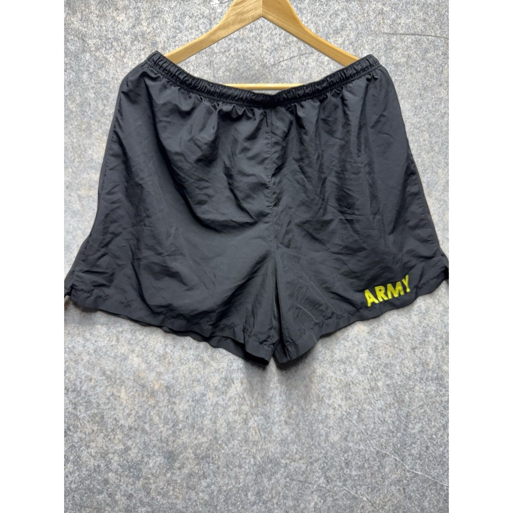 US Military Men's APFU Shorts Army Black‎ and Gold PT Physical Fitness Trunks